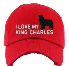 I Love My King Charles Dog Vintage Baseball Cap