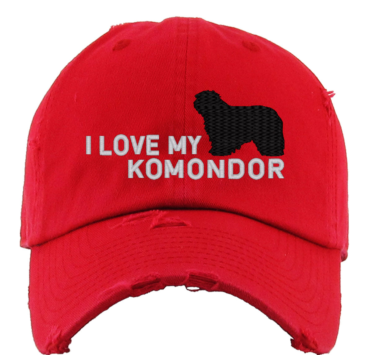 I Love My Komondor Dog Vintage Baseball Cap