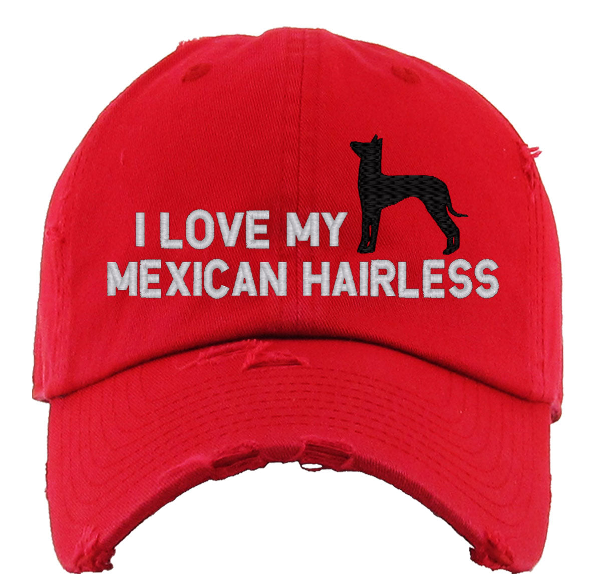 I Love My Mexican Hairless Dog Vintage Baseball Cap