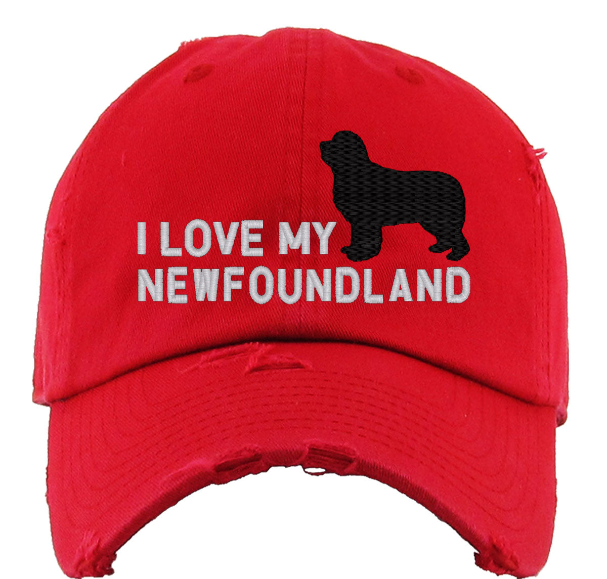 I Love My Newfoundland Dog Vintage Baseball Cap