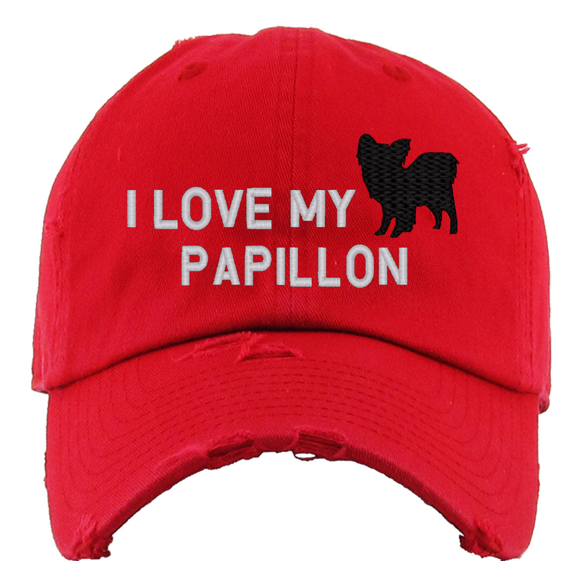 I Love My Papillon Dog Vintage Baseball Cap