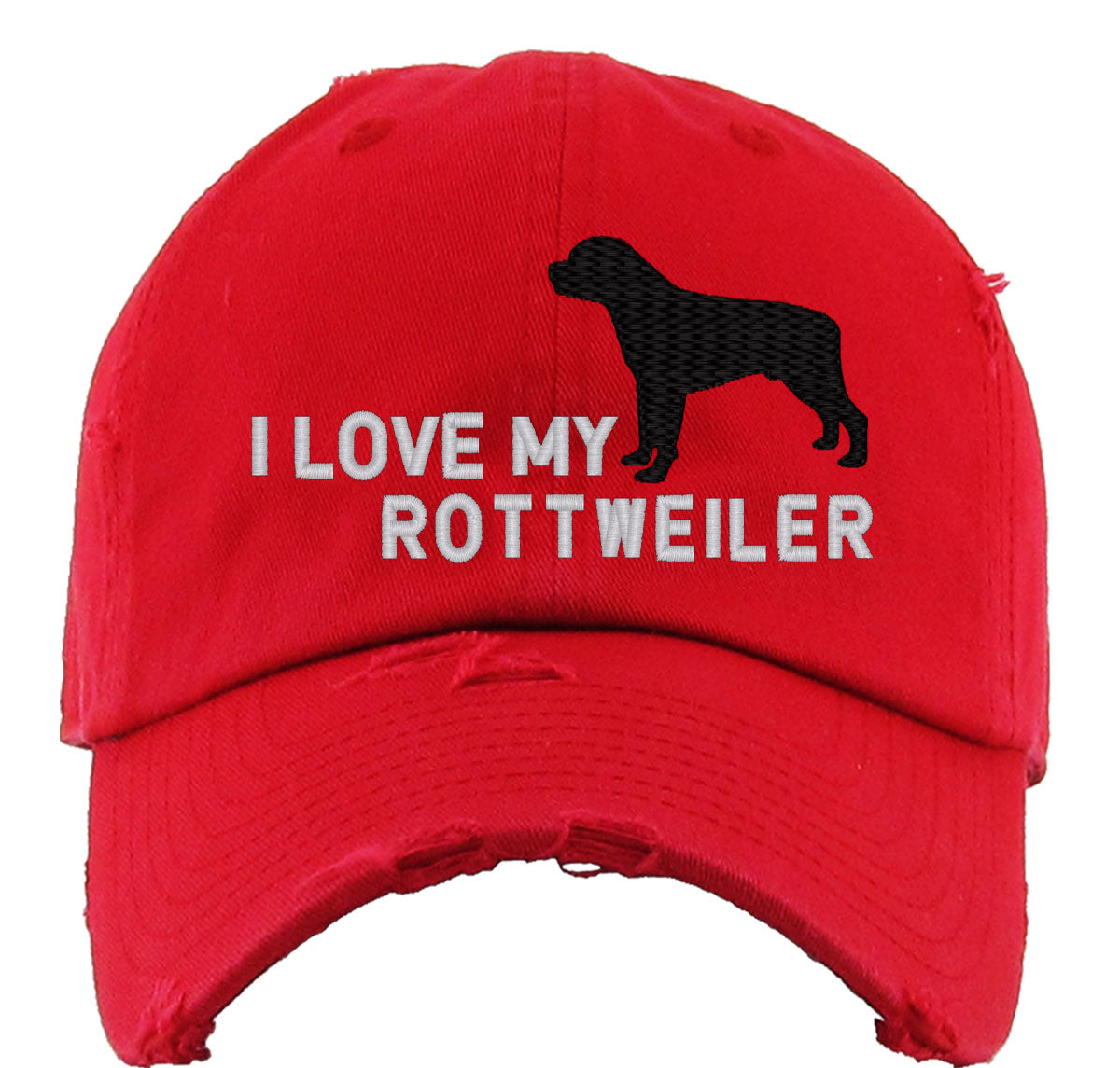 I Love My Rottweiler Dog Vintage Baseball Cap