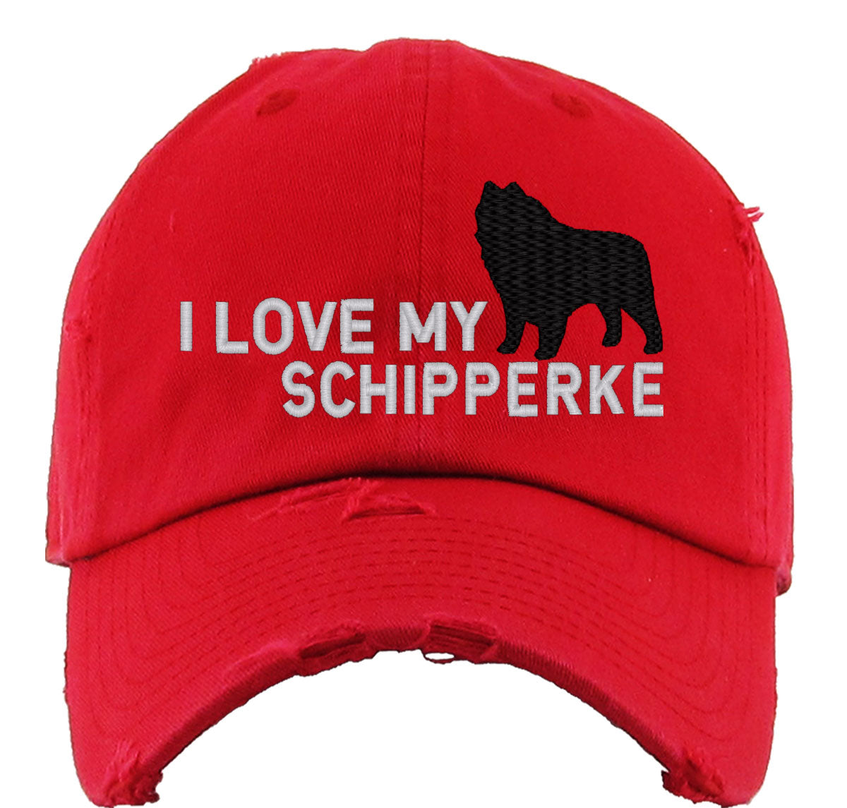 I Love My Schipperke Dog Vintage Baseball Cap