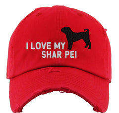I Love My Shar Pei Dog Vintage Baseball Cap
