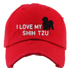 I Love My Shih Tzu Dog Vintage Baseball Cap