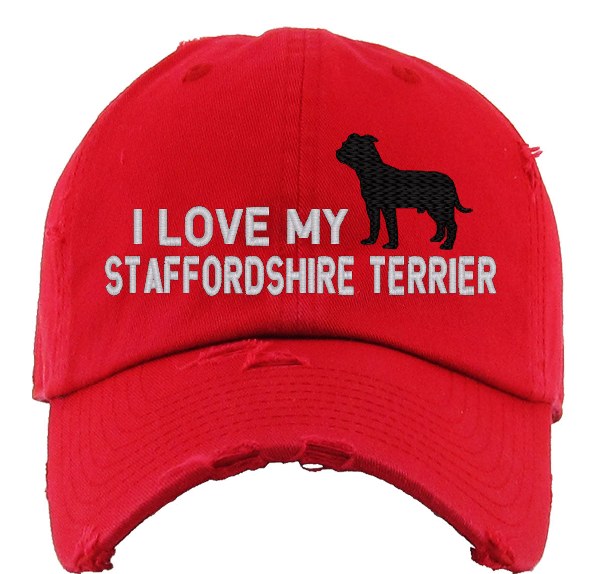 I Love My Staffordshire Terrier Dog Vintage Baseball Cap