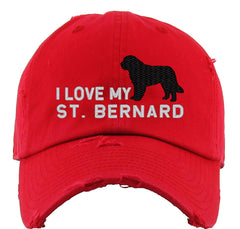 I Love My St Bernard Dog Vintage Baseball Cap