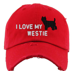 I Love My Westie Dog Vintage Baseball Cap