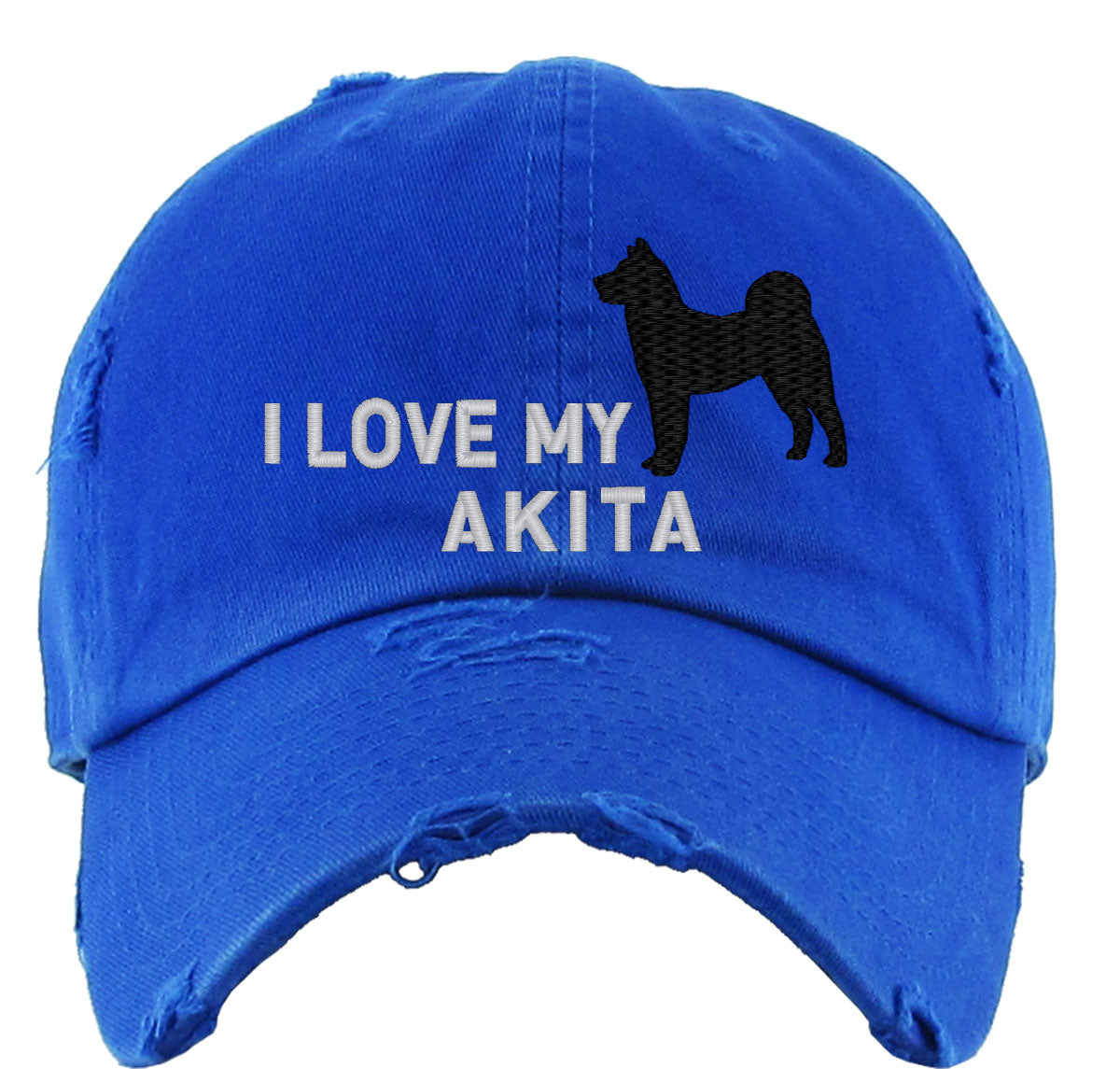 I Love My Akita Dog Vintage Baseball Cap