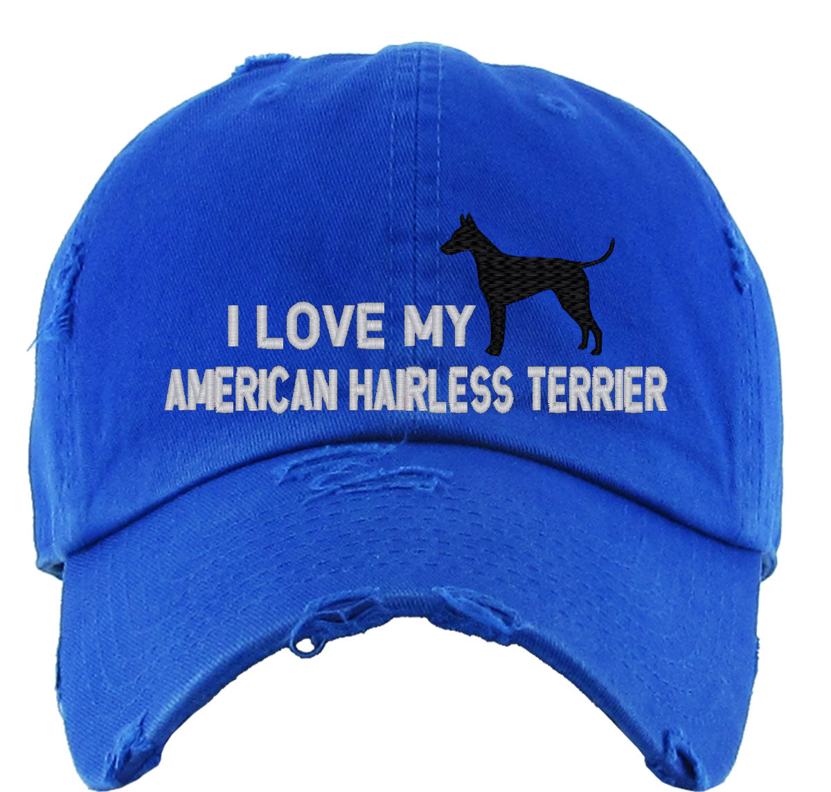 I Love My American Hairless Terrier Dog Vintage Baseball Cap