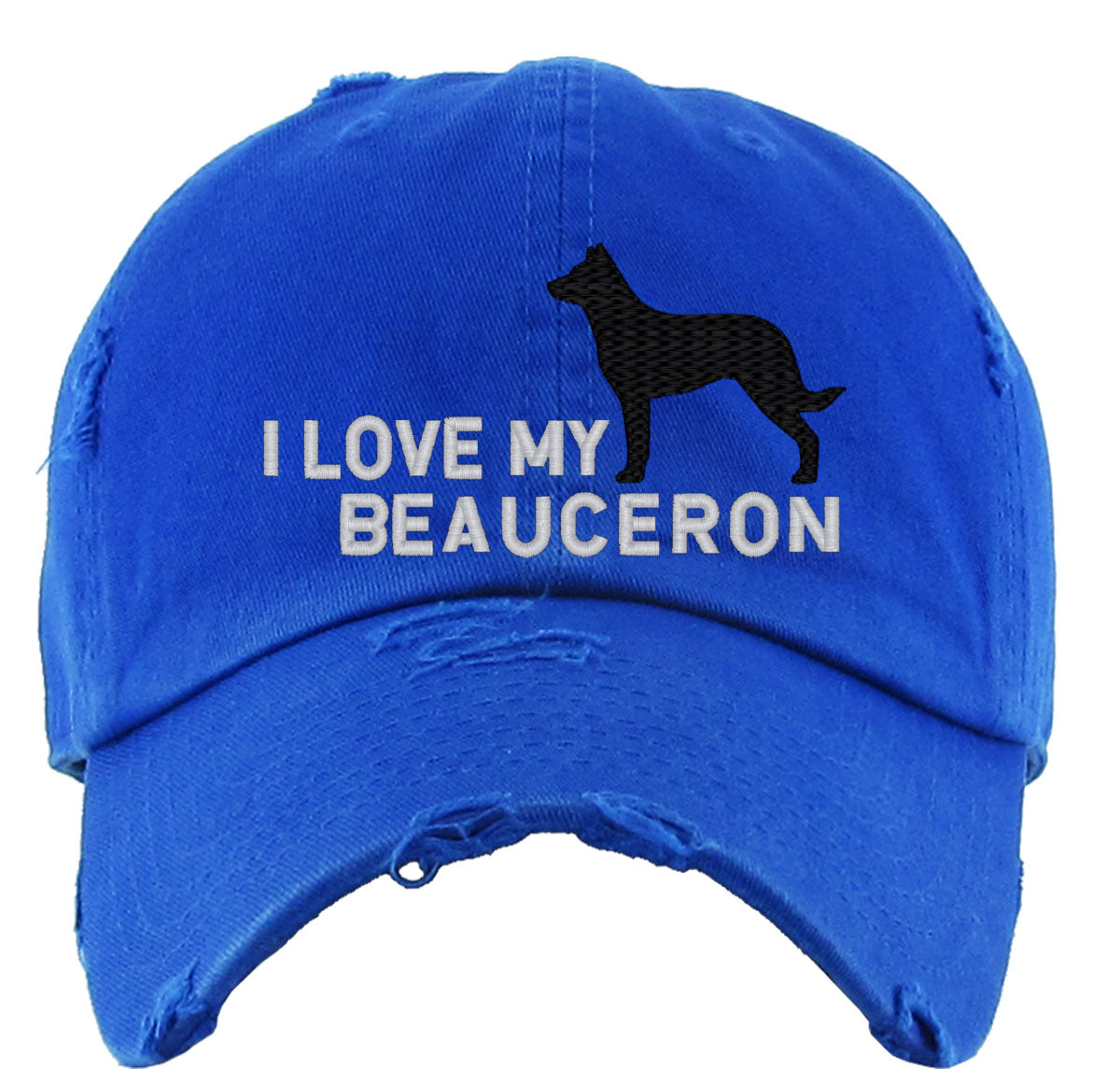 I Love My Beauceron Dog Vintage Baseball Cap