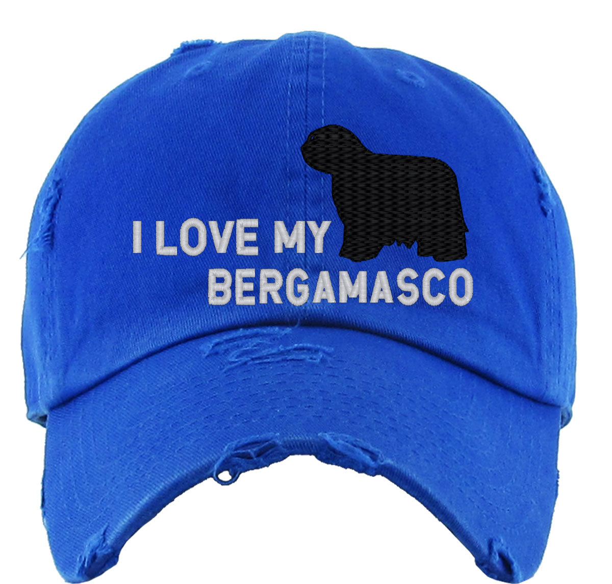I Love My Bergamasco Dog Vintage Baseball Cap