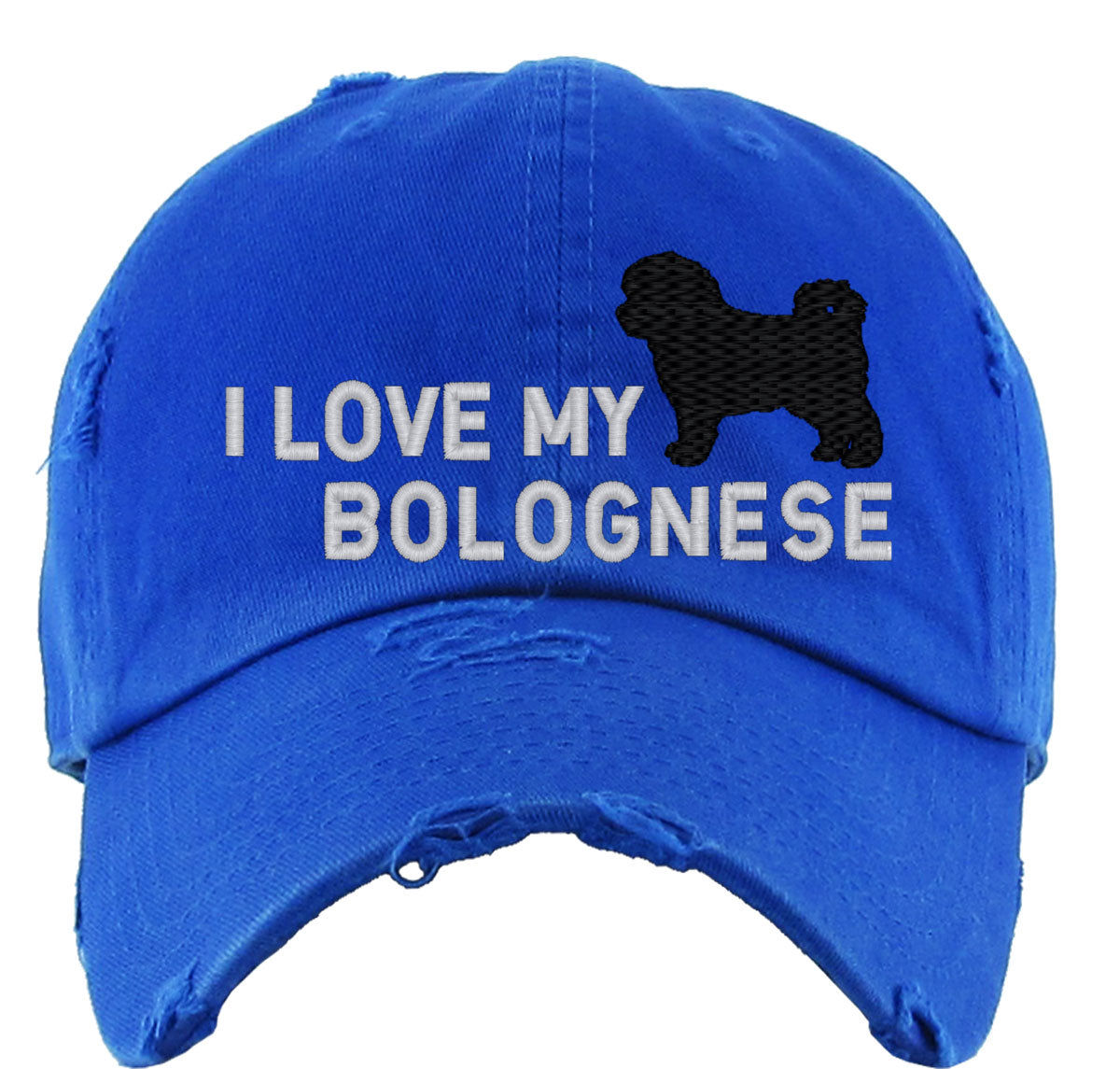 I Love My Bolognese Dog Vintage Baseball Cap