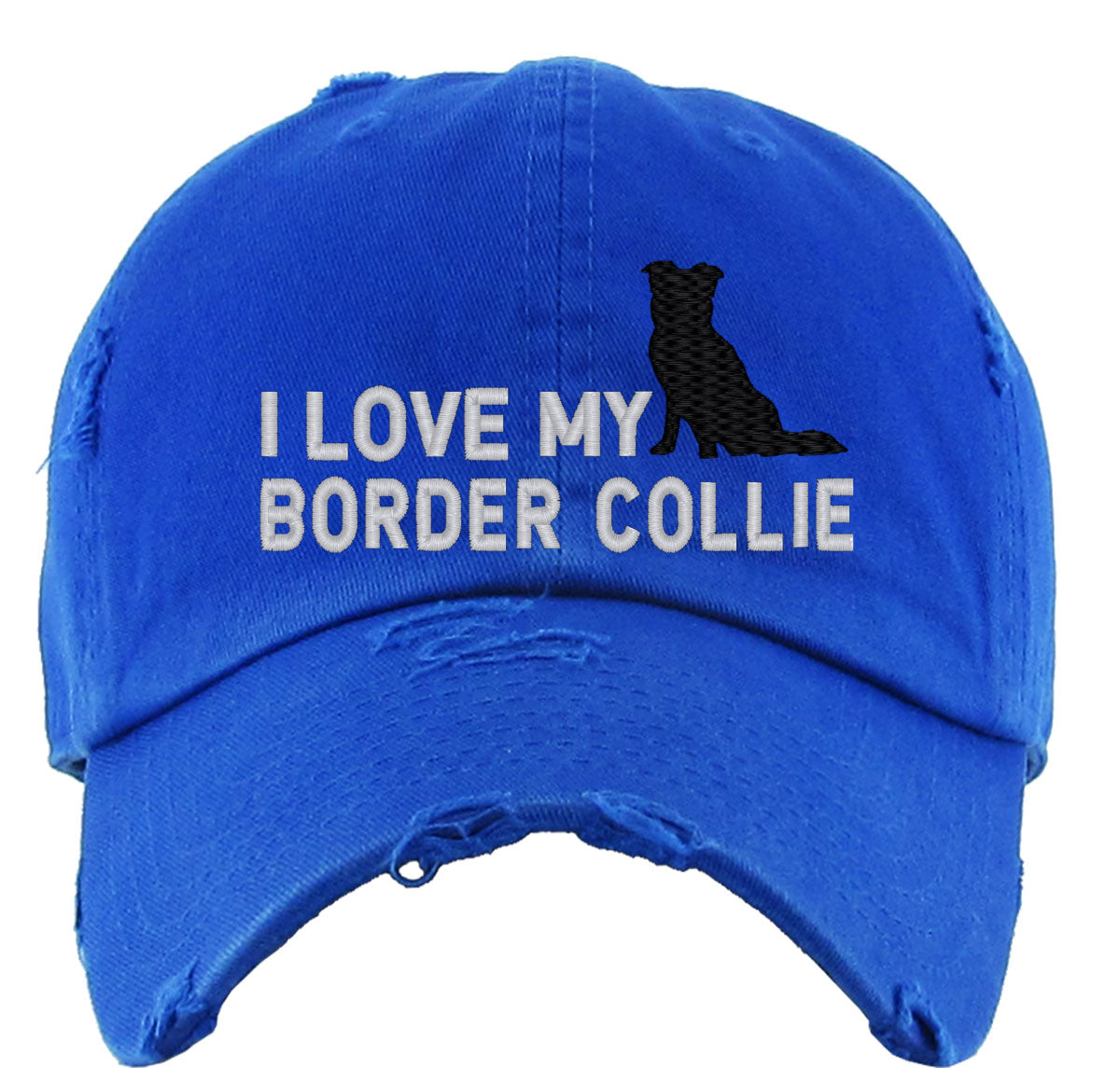 I Love My Border Collie Dog Vintage Baseball Cap