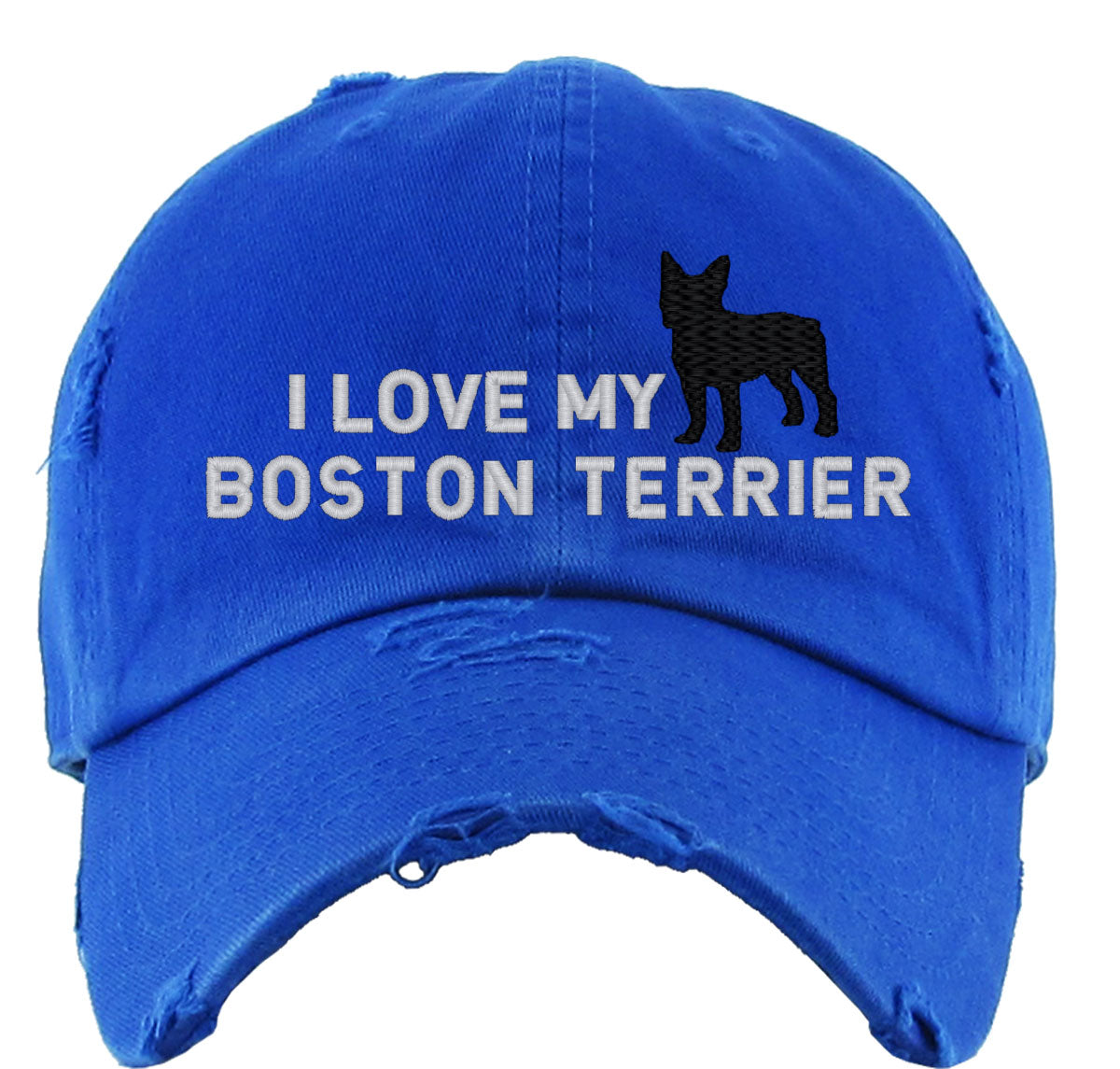 I Love My Boston Terrier Dog Vintage Baseball Cap