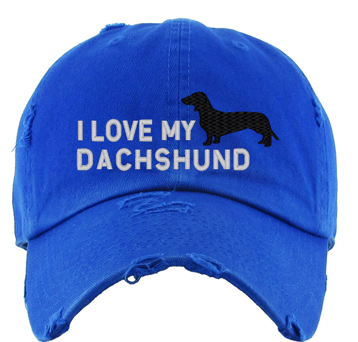 I Love My Dachshund Dog Vintage Baseball Cap
