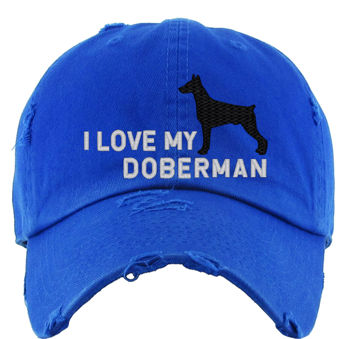I Love My Doberman Dog Vintage Baseball Cap