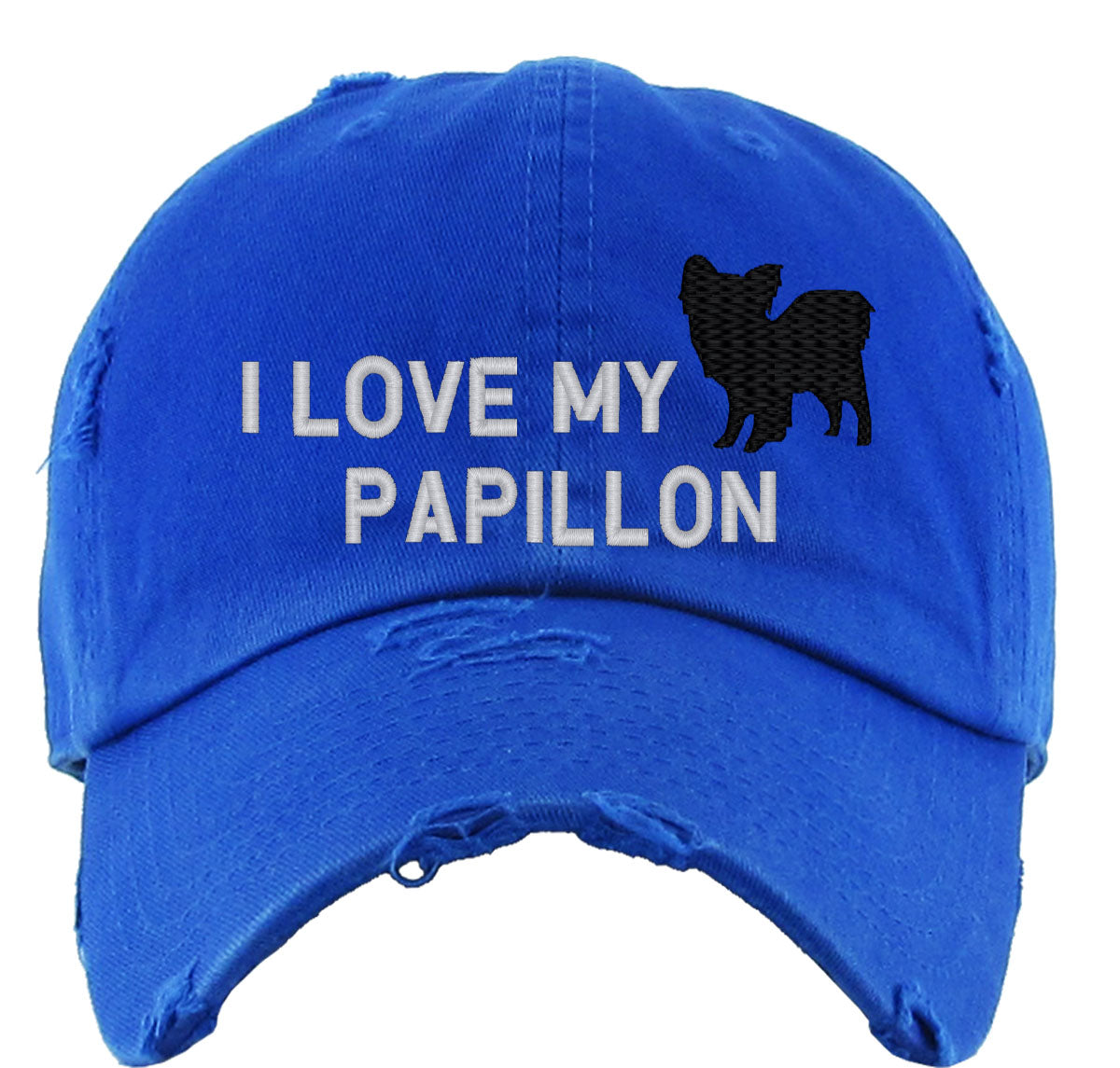 I Love My Papillon Dog Vintage Baseball Cap