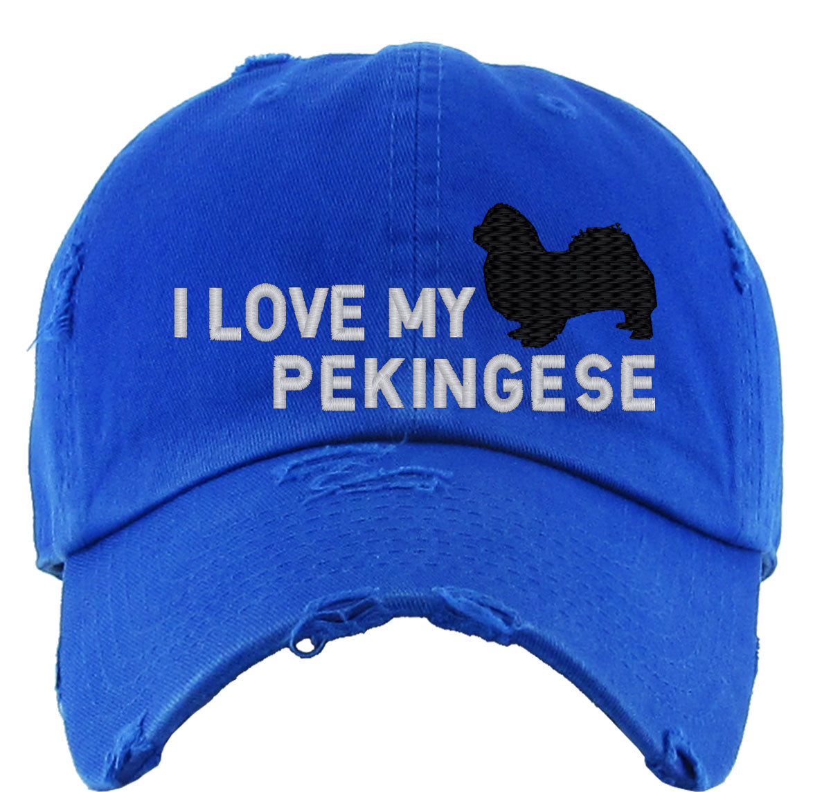 I Love My Pekingese Dog Vintage Baseball Cap