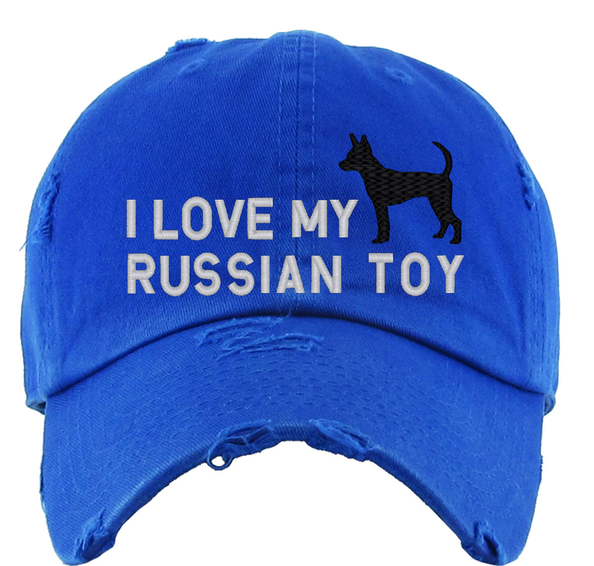 I Love My Russian Toy Dog Vintage Baseball Cap