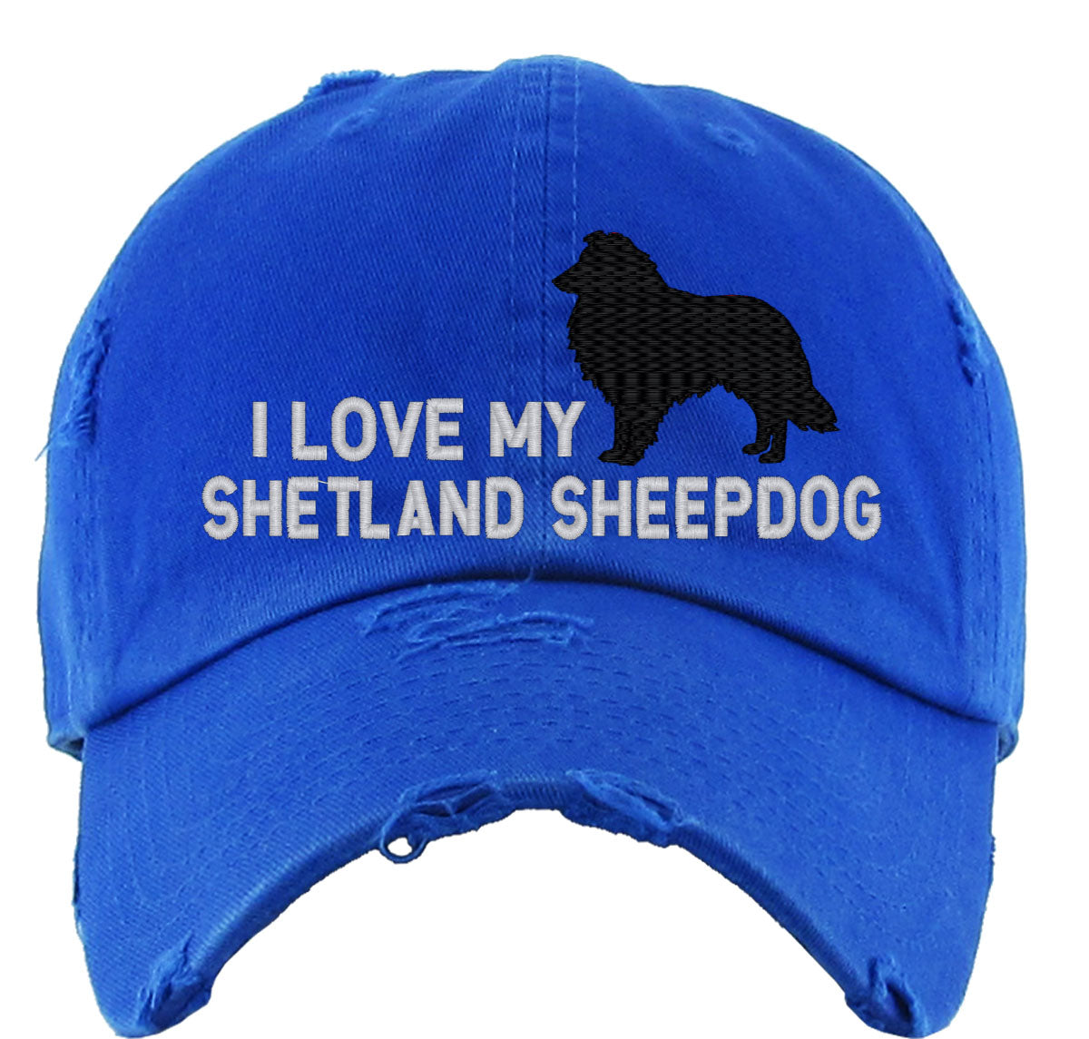 I Love My Shetland Sheepdog Vintage Baseball Cap