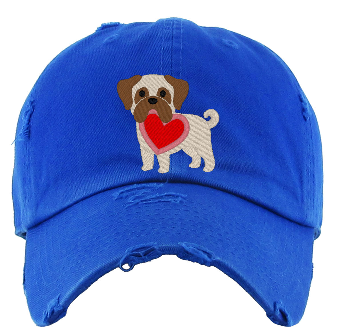 Pug Puppy Dog Love Vintage Baseball Cap