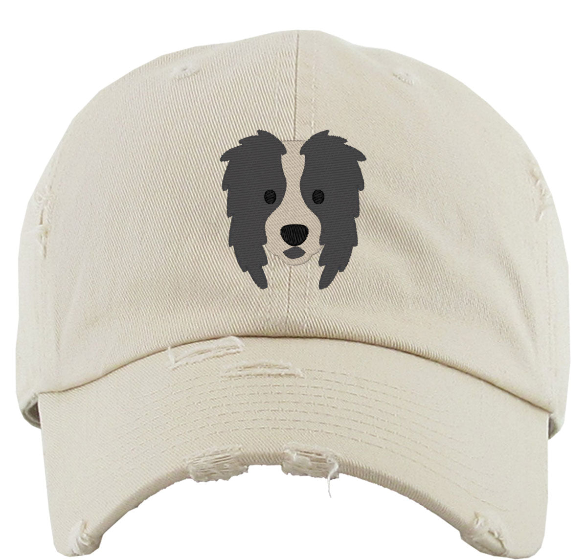 Border Collie Dog Face Vintage Baseball Cap