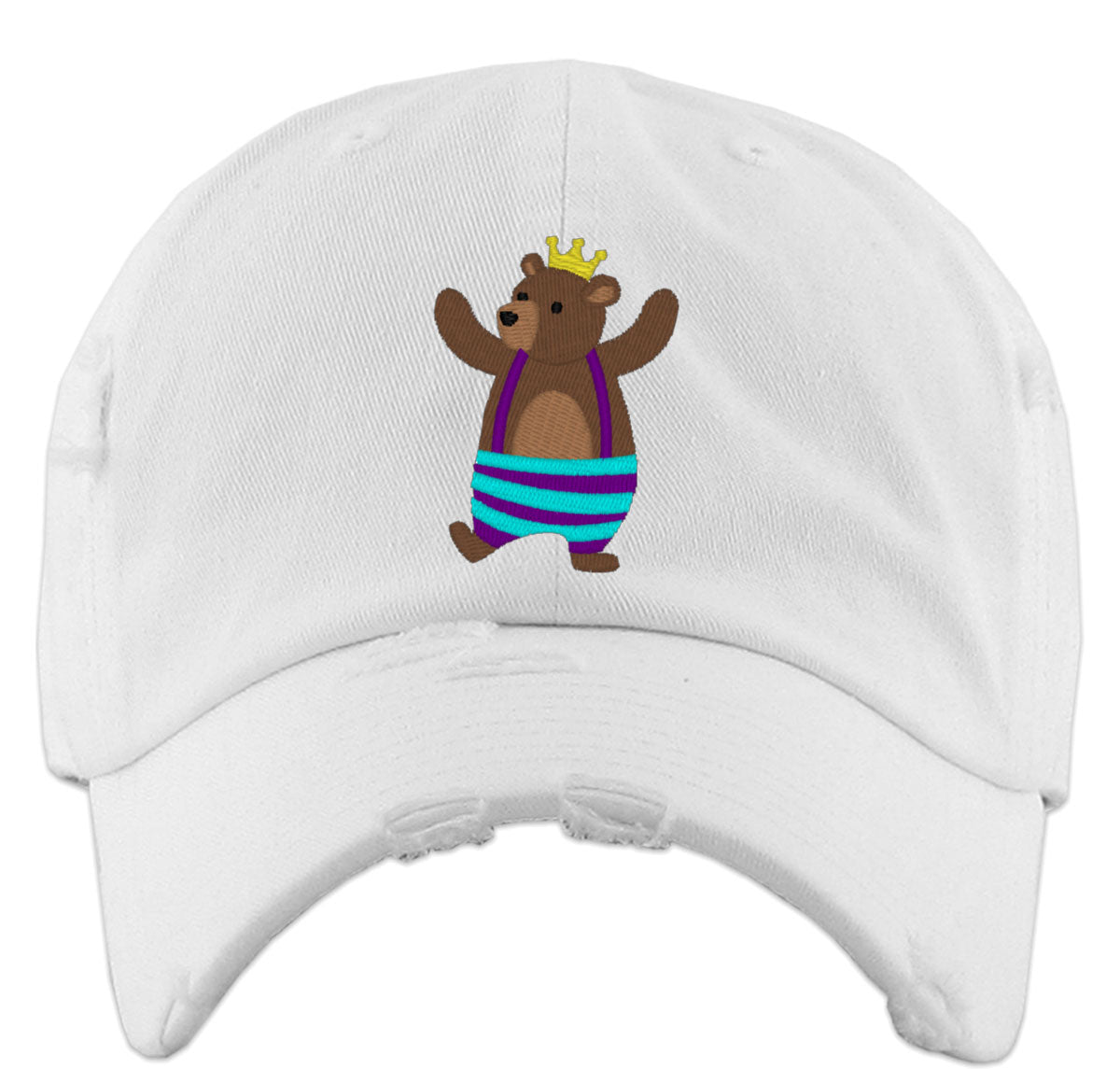Dancing Bear With Crown Vintage Baseball Cap