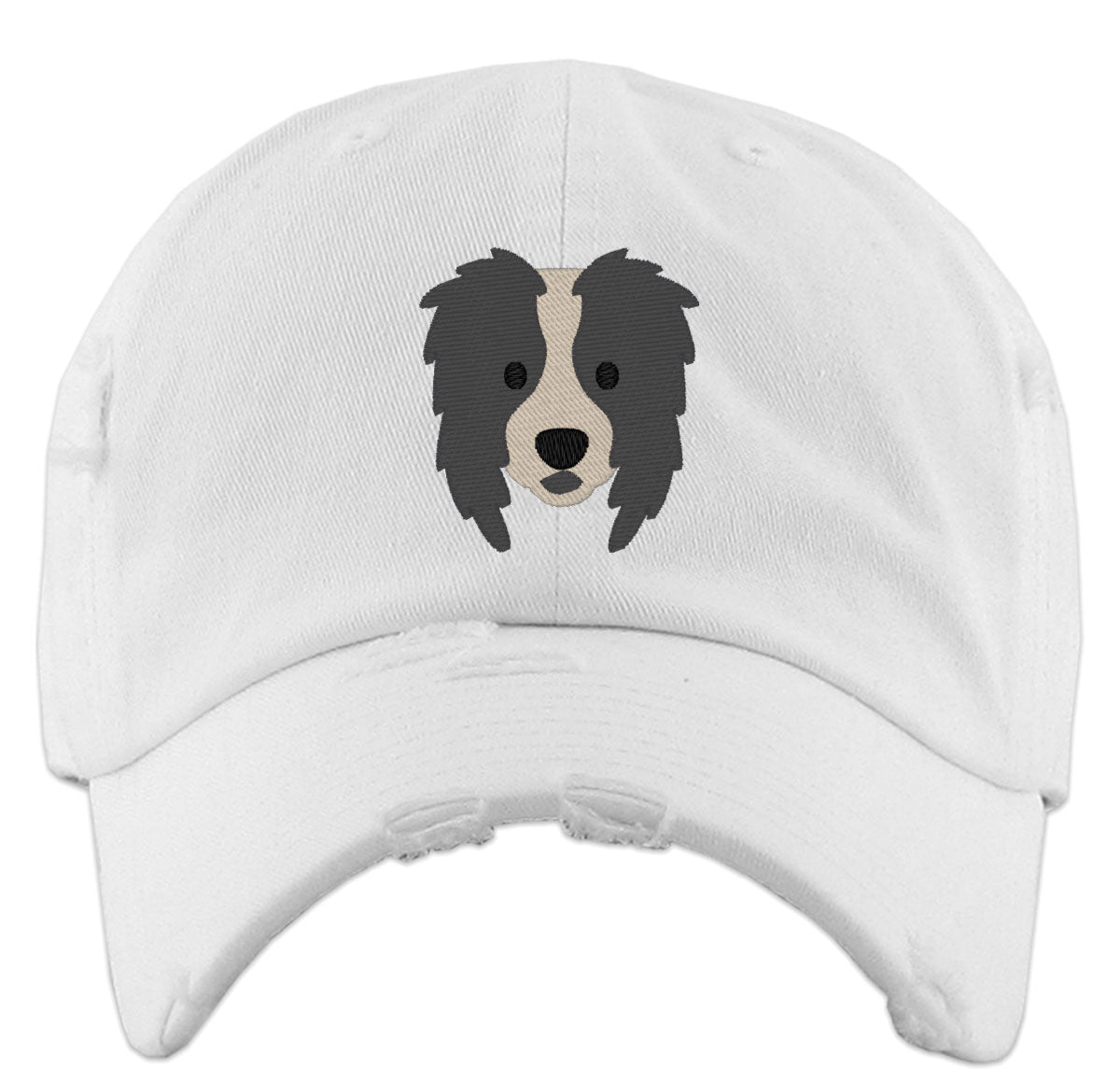 Border Collie Dog Face Vintage Baseball Cap