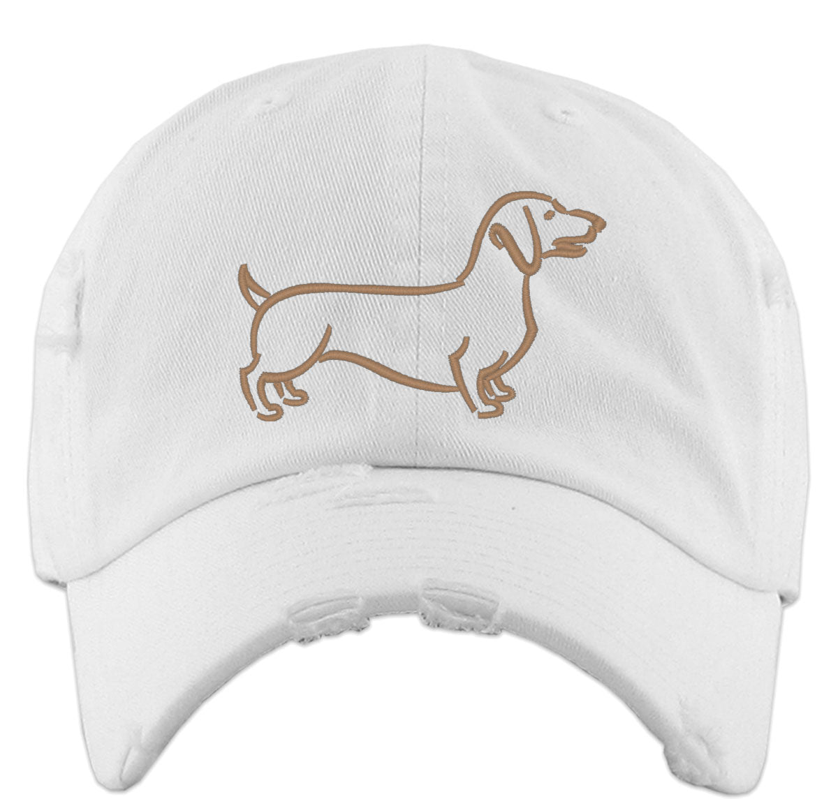 Dachshund Dog Silhouette Vintage Baseball Cap