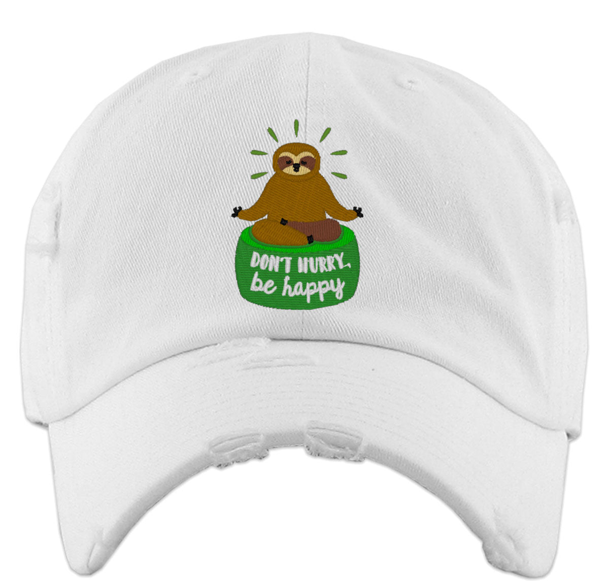 Don't Hurry Be Happy Sloth Vintage Baseball Cap