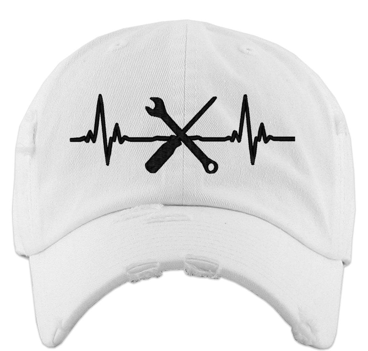 Mechanic Heartbeat Lifeline Vintage Baseball Cap