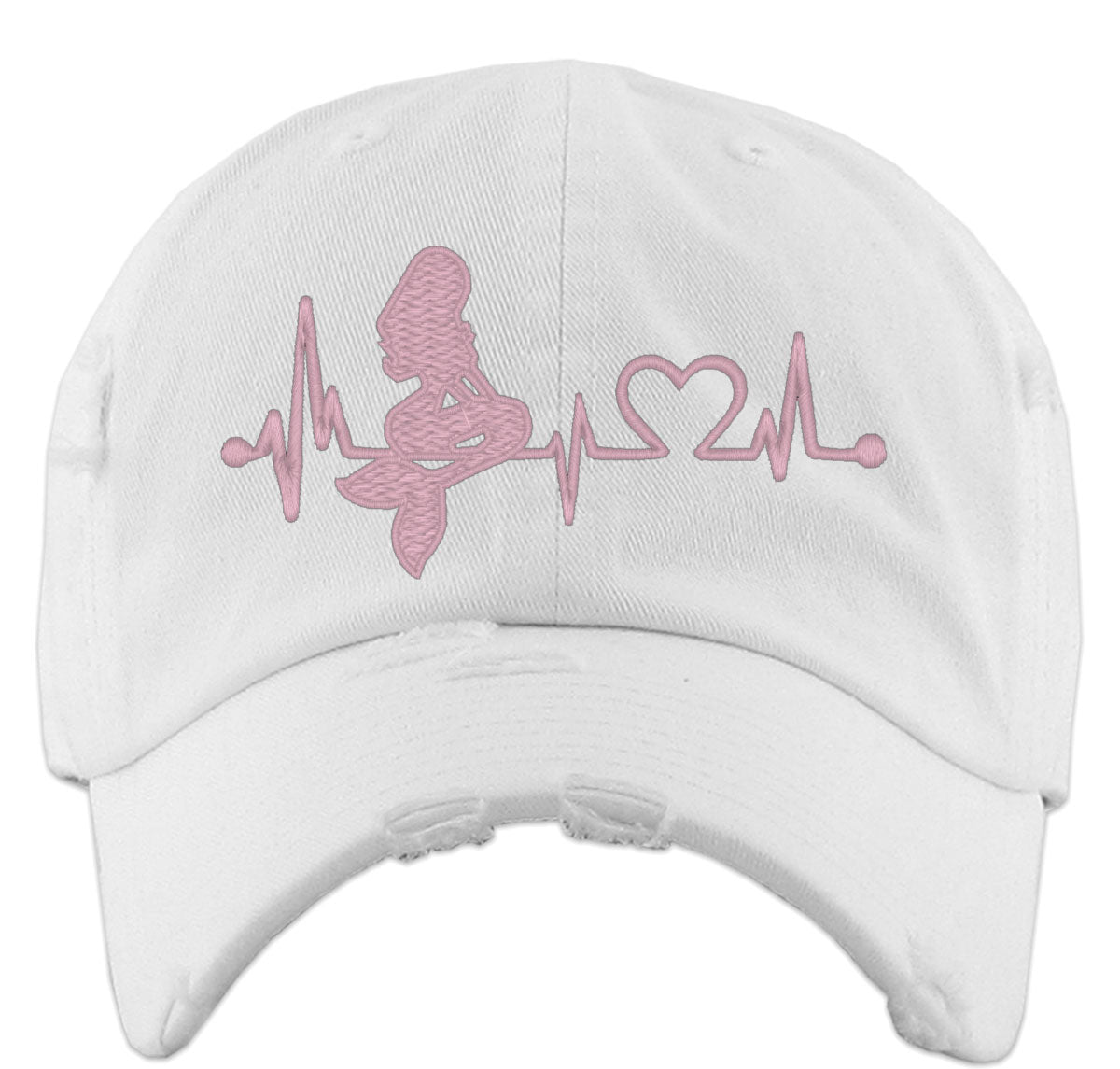 Mermaid Heartbeat Lifeline Vintage Baseball Cap