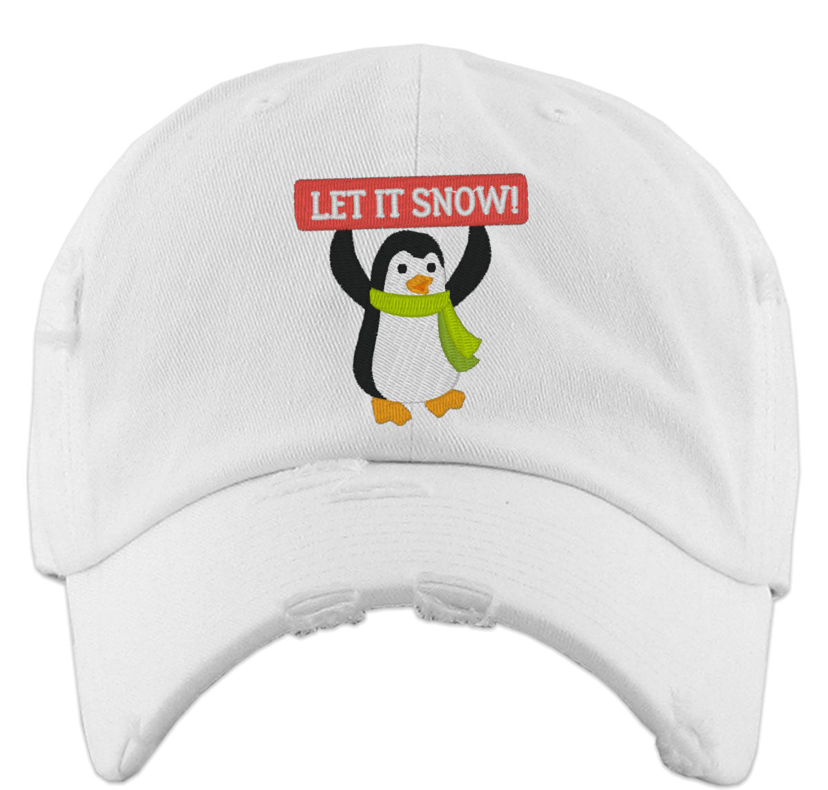 Cute Penguin Let It Snow Vintage Baseball Cap