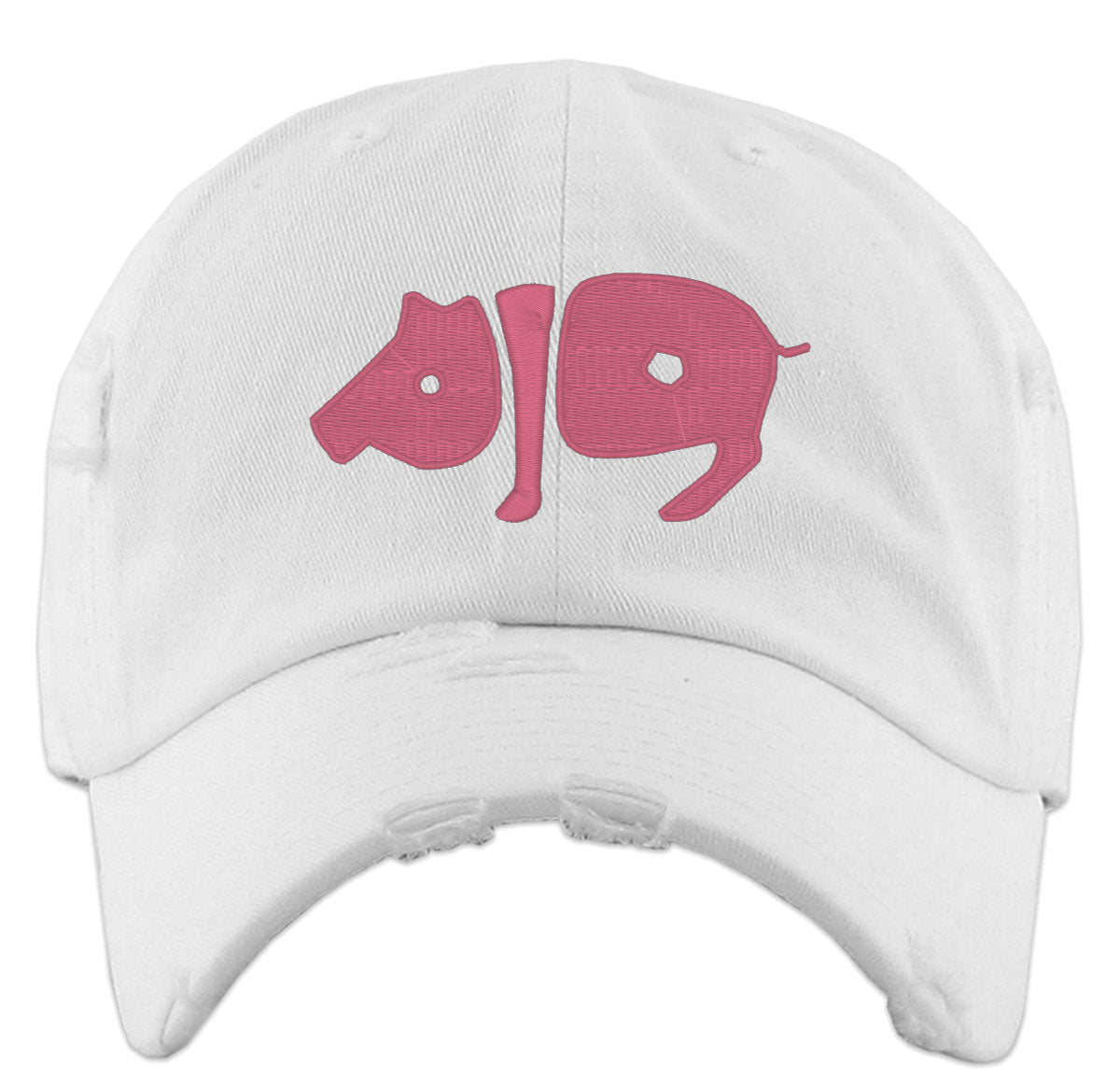Pig Typography Vintage Baseball Cap