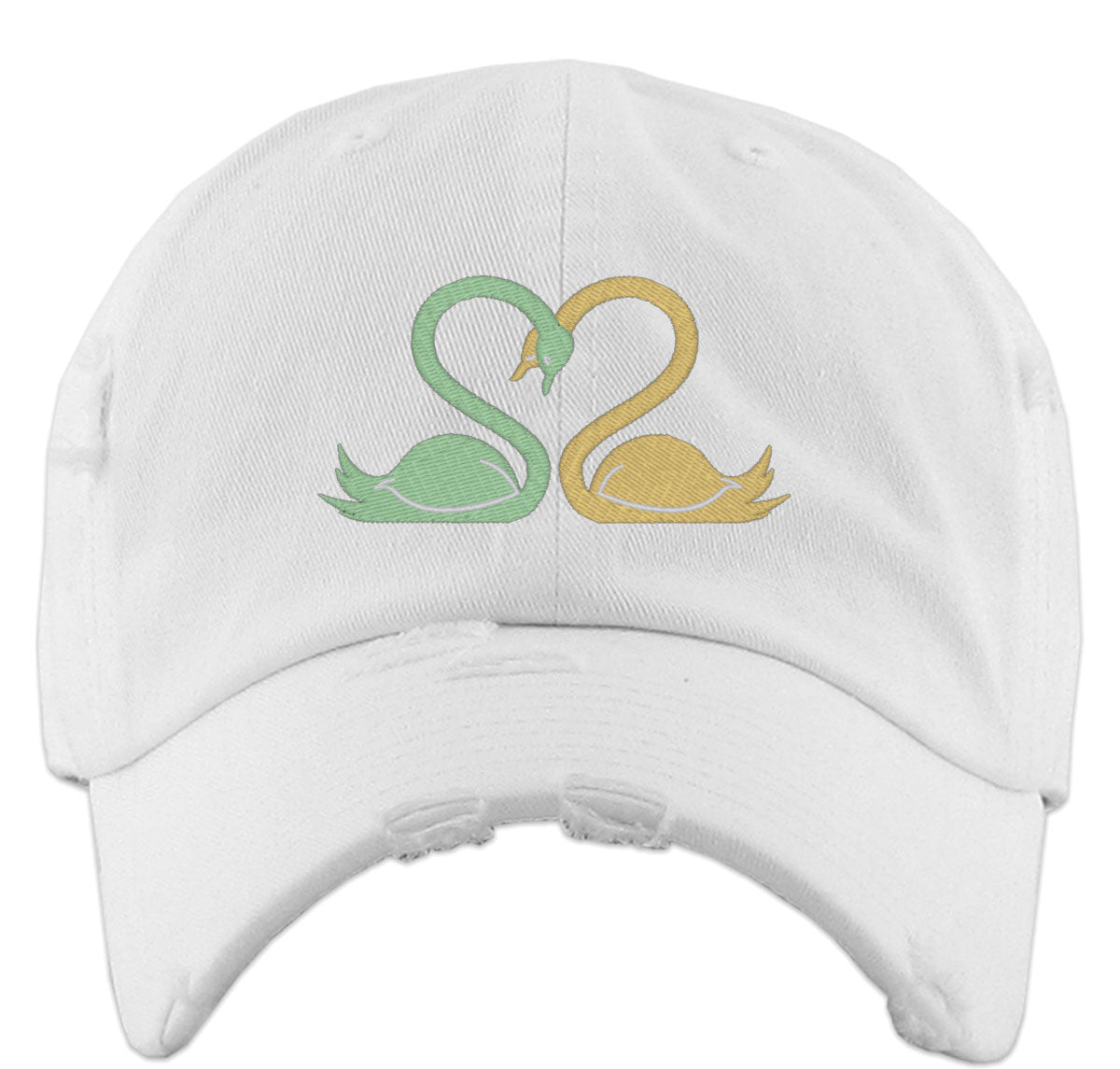 Swan Hearts Vintage Baseball Cap