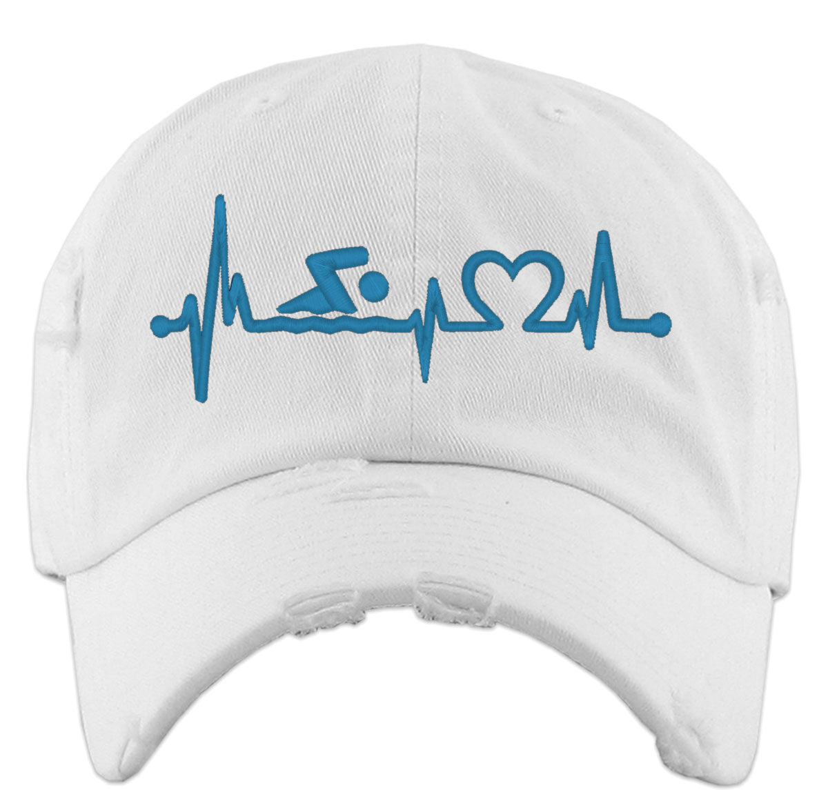 Swimming Heartbeat Lifeline Vintage Baseball Cap
