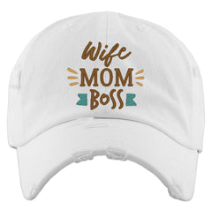 Wife Mom Boss Mother's Day Vintage Baseball Cap