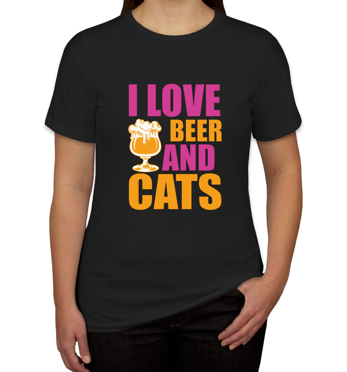I Love Beer And Cats Women's T-shirt