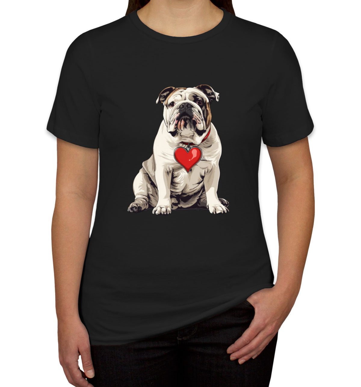 Bulldog With Heart Women's T-shirt