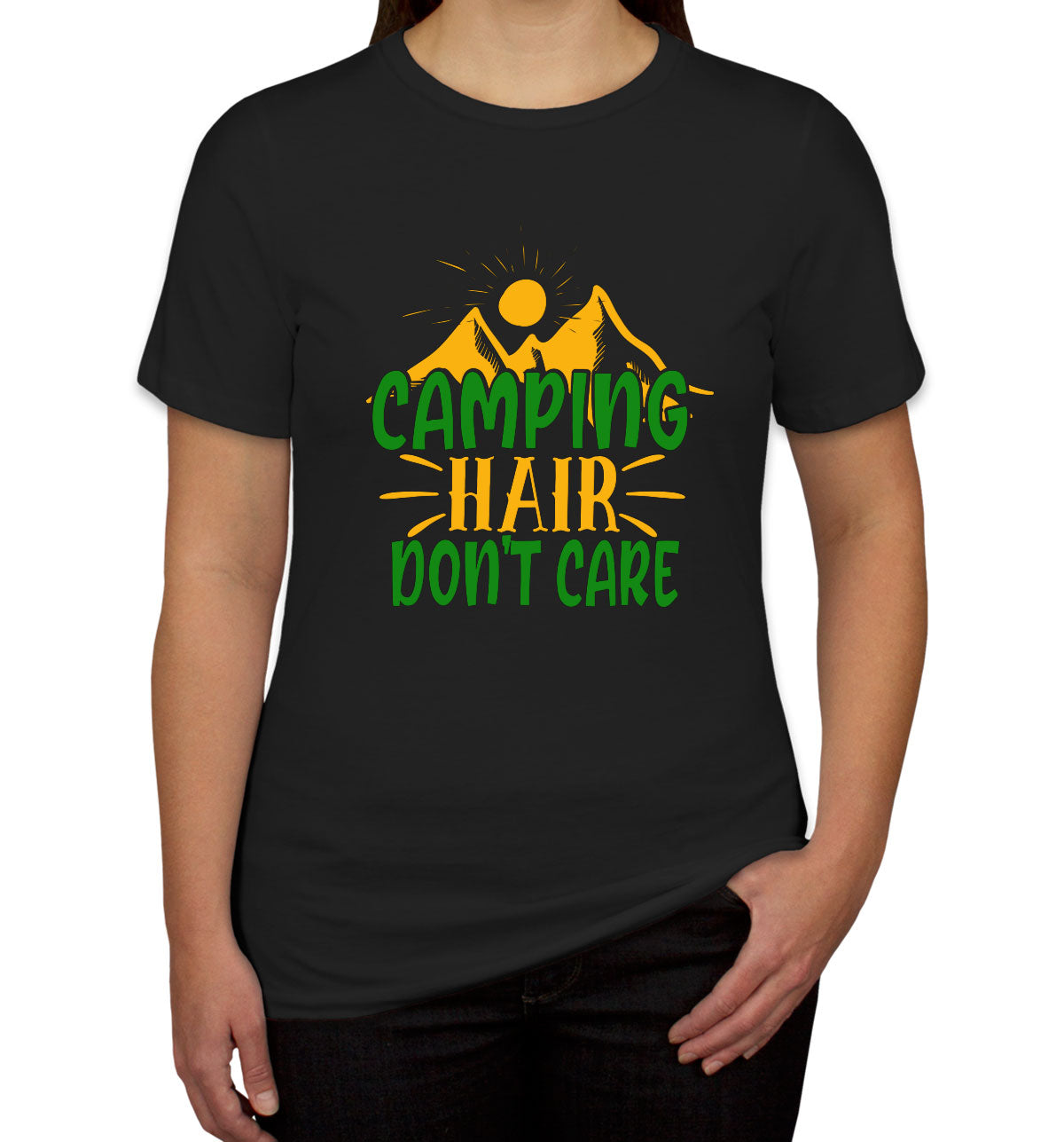 Camping Hair Don't Care Women's T-shirt