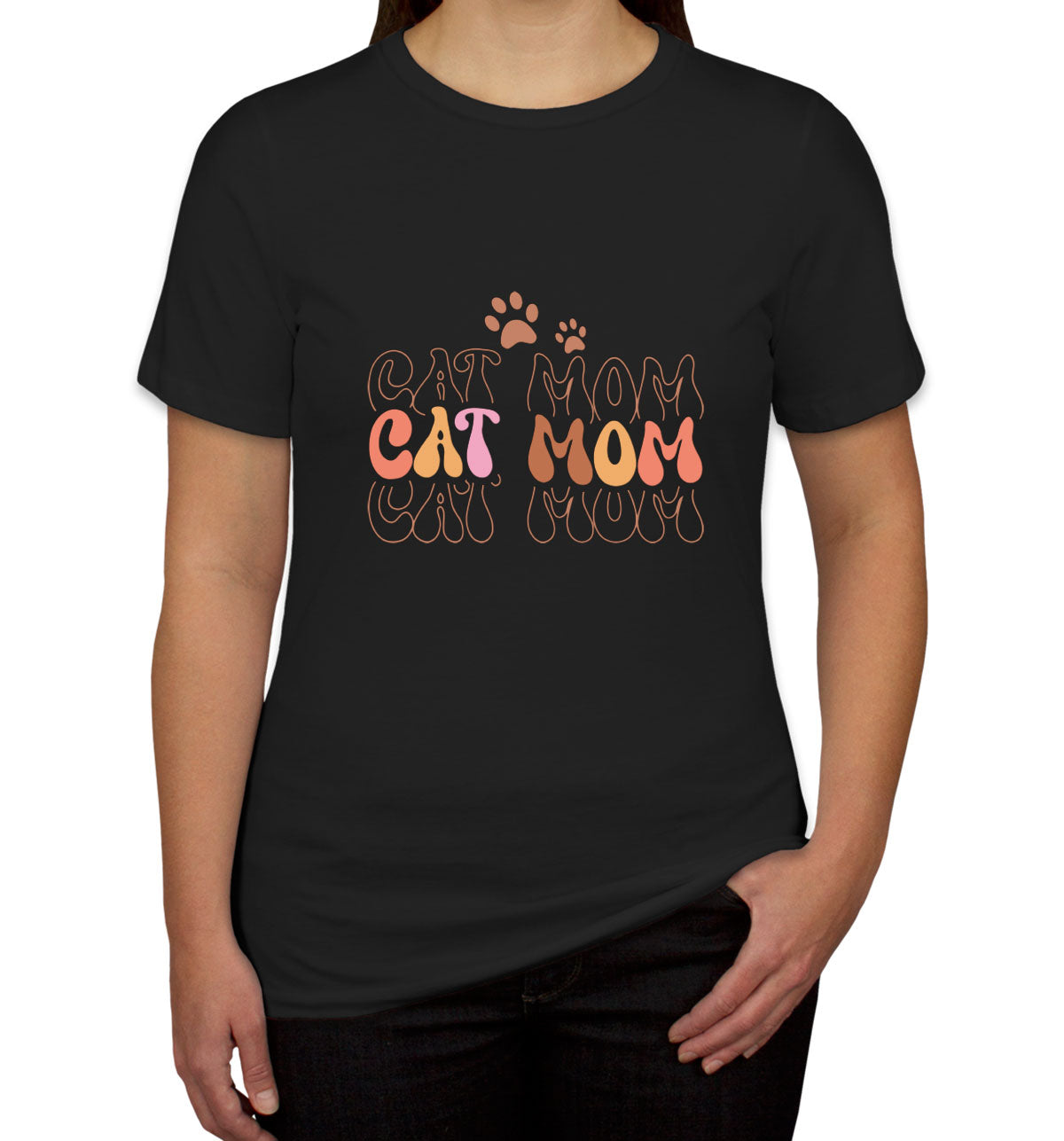Cat Mom Text Women's T-shirt