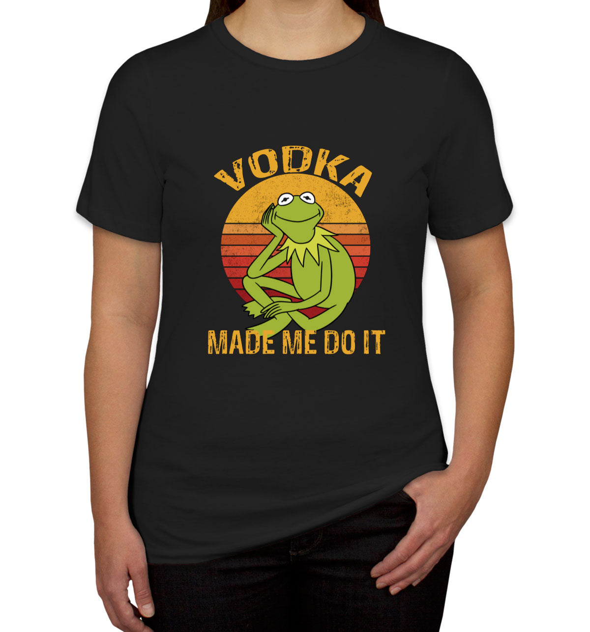 Vodka Made Me Do It Frog Meme Women's T-shirt