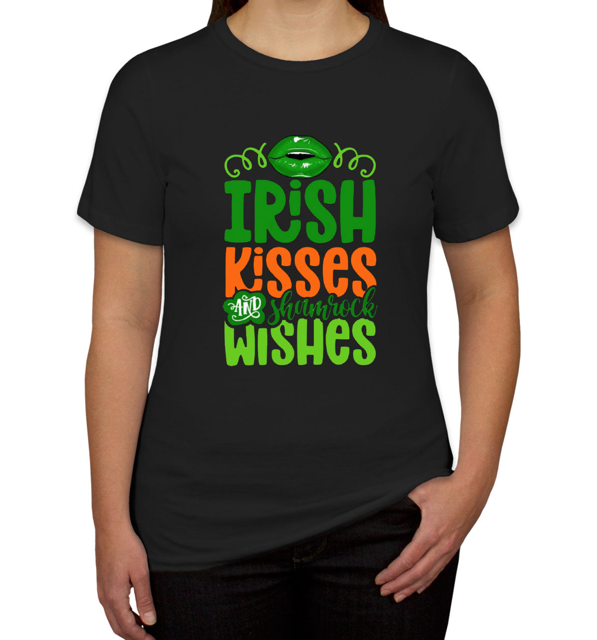 Irish Kisses And Shamrock Wishes St. Patrick's Day Women's T-shirt