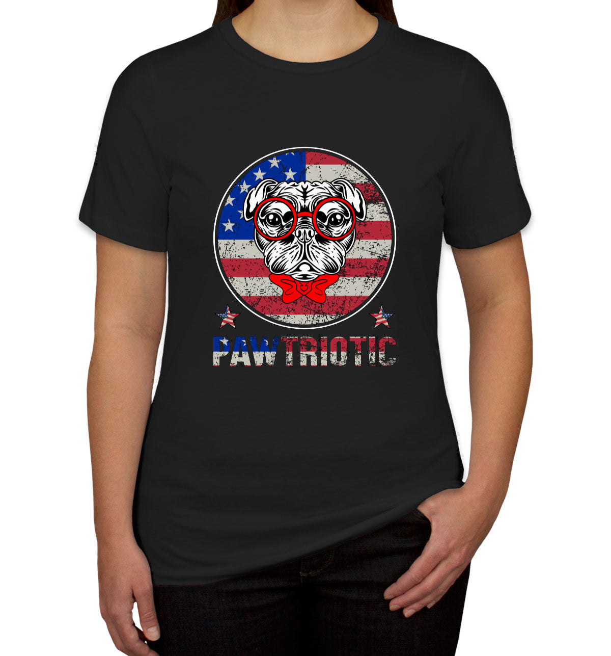 Bulldog Pawtriotic Patriotic Women's T-shirt