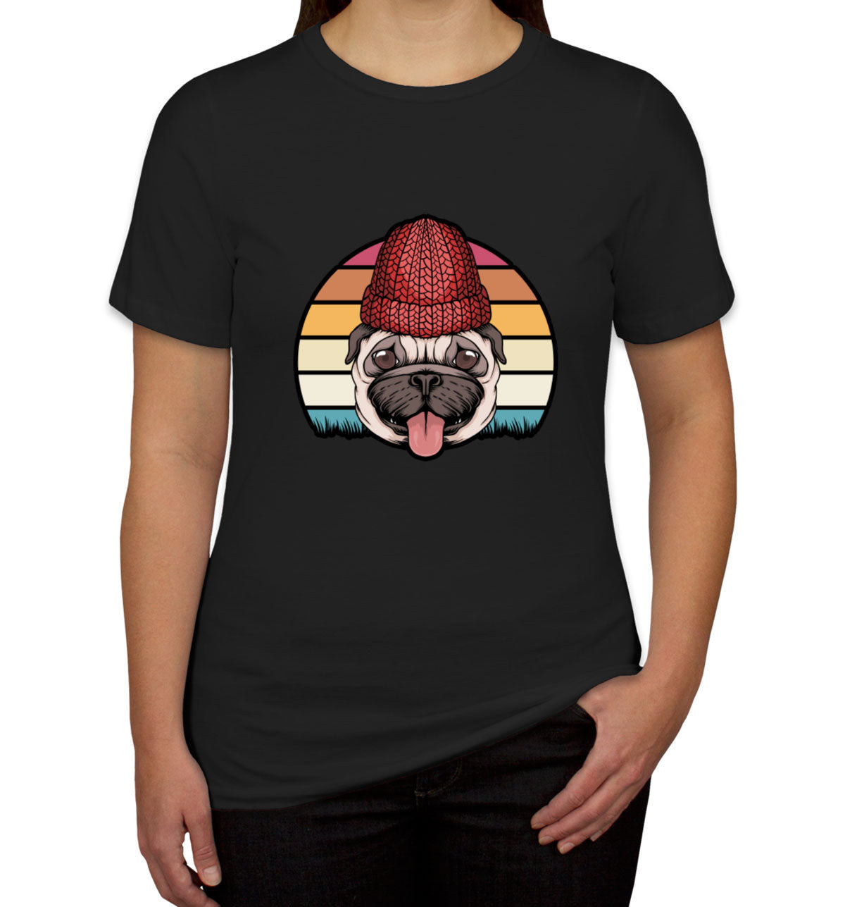 Retro Pug Dog Vintage Women's T-shirt