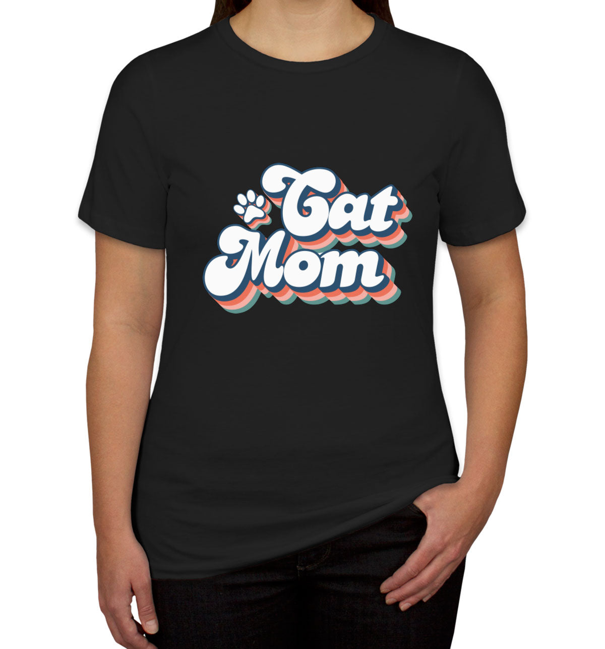 Retro Cat Mom Women's T-shirt