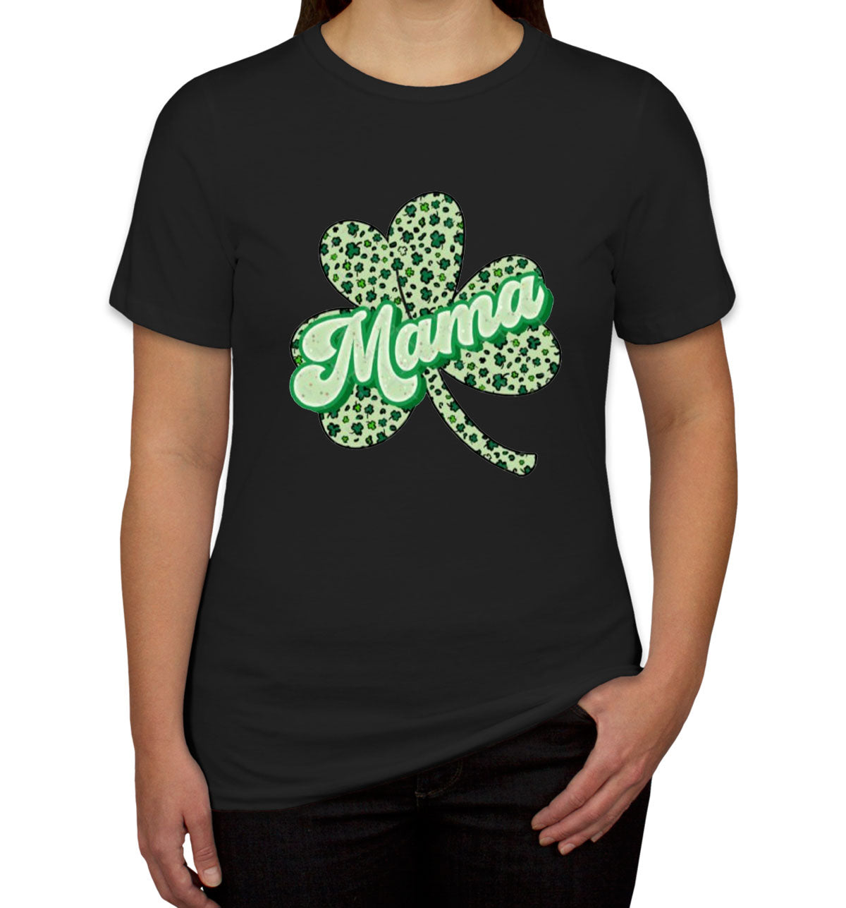 Retro Mama Shamrock St. Patrick's Day Women's T-shirt