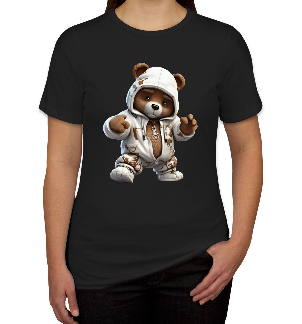 Teddy Bear Wearing Streetwear Women's T-shirt