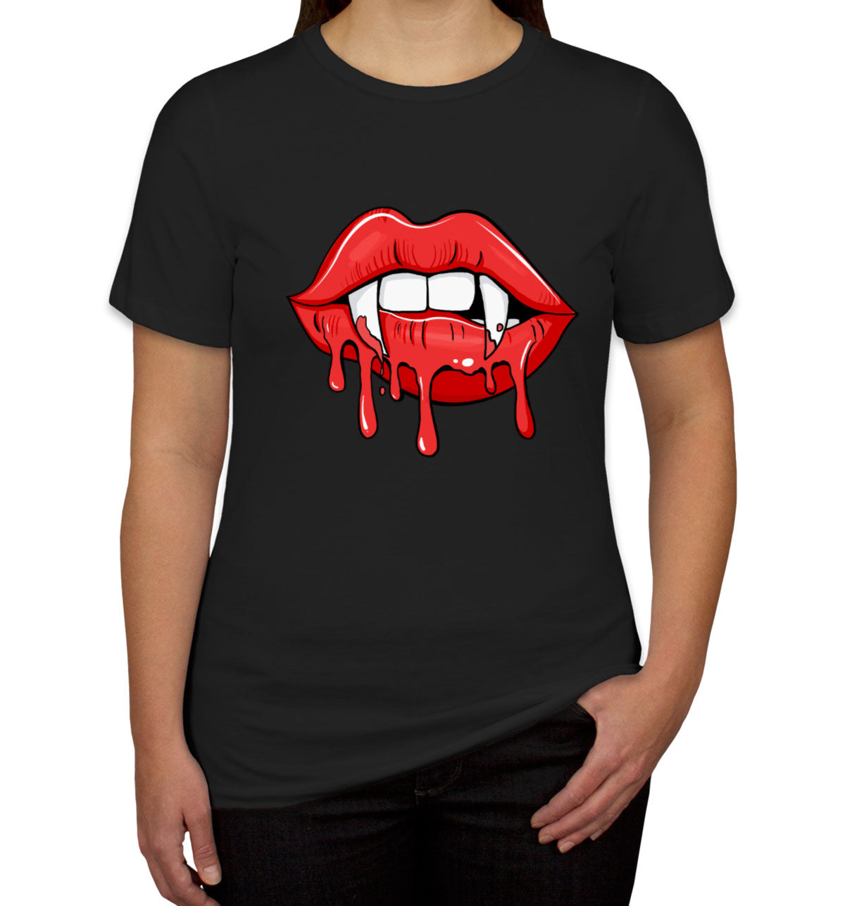 Vampire Pointed Lips Halloween Women's T-shirt